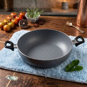 Deep karai with LID 32 CM Ceramic Non-Stick Fry Pan