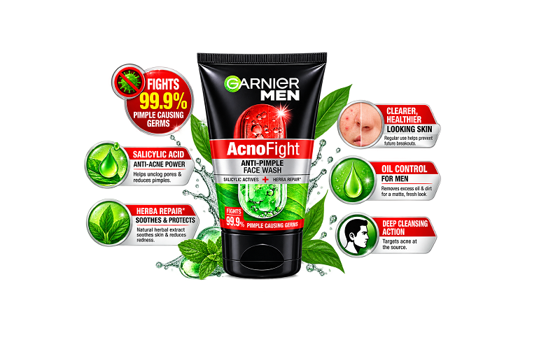 Garnier Men Acno Fight Face Wash- 100 g - Image 2
