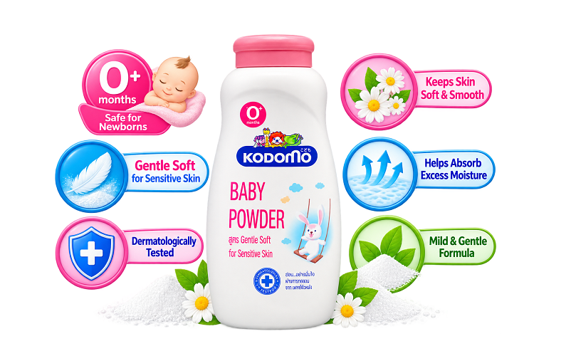 Kodomo Baby Powder Gentle Soft 160gm - Image 2