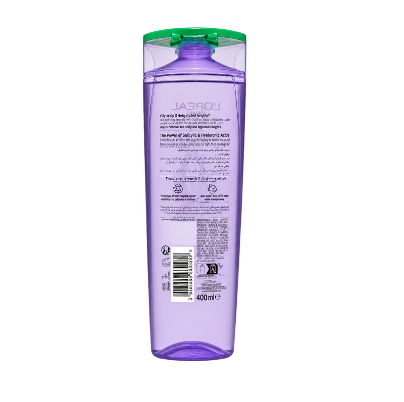 LOreal Paris Hyaluron Pure 72h Purifying Shampoo - 400ml (Saudi Arabia) - Image 2
