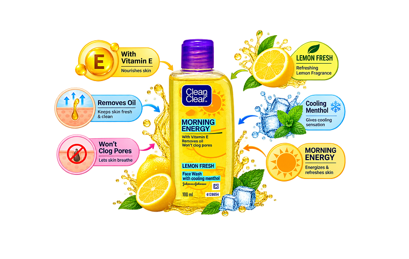 Clean & Clear Morning Energy Lemon Fresh Face Wash 100 Ml - Image 2