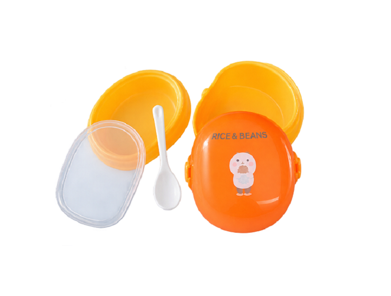 Mango Shaped Lunch Box with Partition & Spork, Insulated Tiffin Box - Image 2