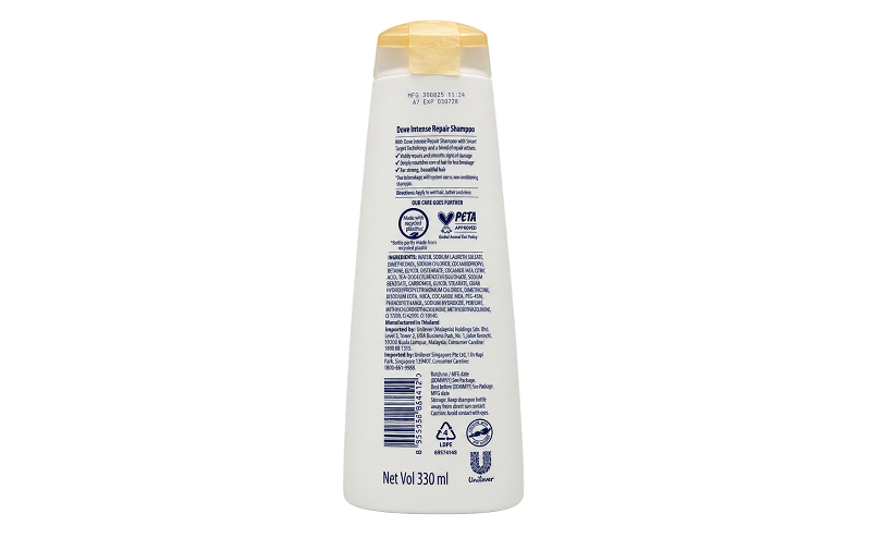 Dove Ultra Care Intense Repair Shampoo for Damaged Hair 330ml - Image 2