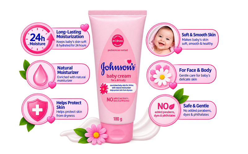 Johnson's Baby Face & Body Cream 100g - Image 2